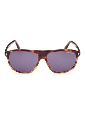 NWT Tom Ford Prescott 60mm Square Sunglasses Shiny Blonde Havana Blue - Unisex